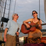 TG and Julie aboard the sloop Clearwater